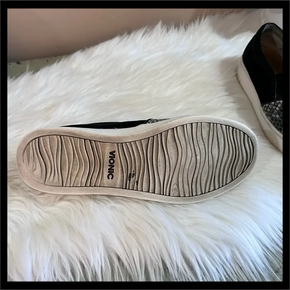 Vionic Midi Slip-On Sneaker in Natural Snake Reptile Comfort Arch Support